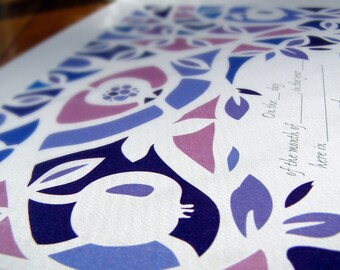 Apple Trees Ketubah in Spring Pastel Colors  - Jewish Marrigage Contract