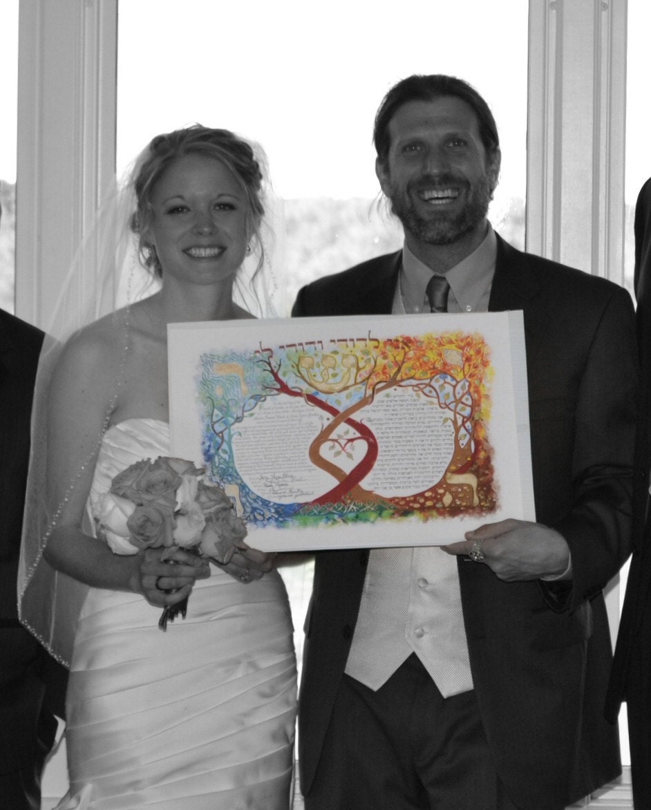 Four Elements- Air, Water, Earth and Fire, Wedding Contract or Ketubah