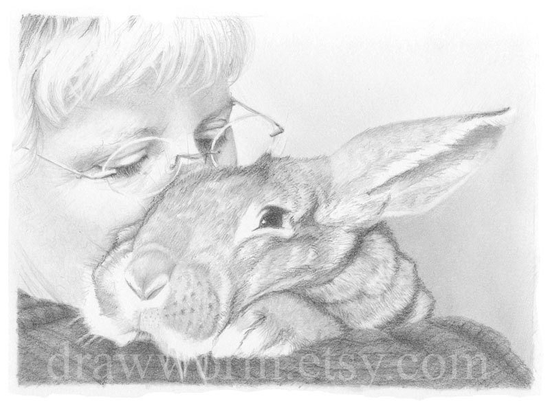 Custom pet portrait - 9x12, two subject