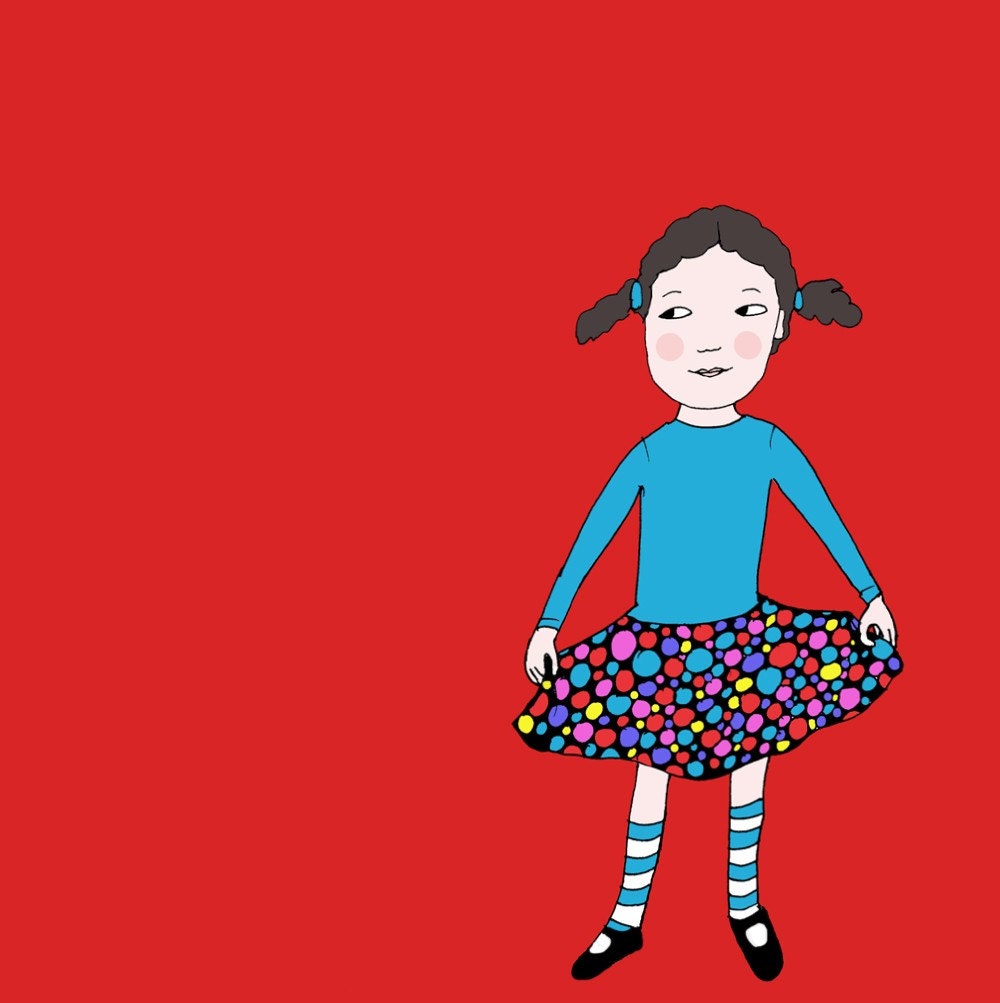 Jean loves her new skirt- print