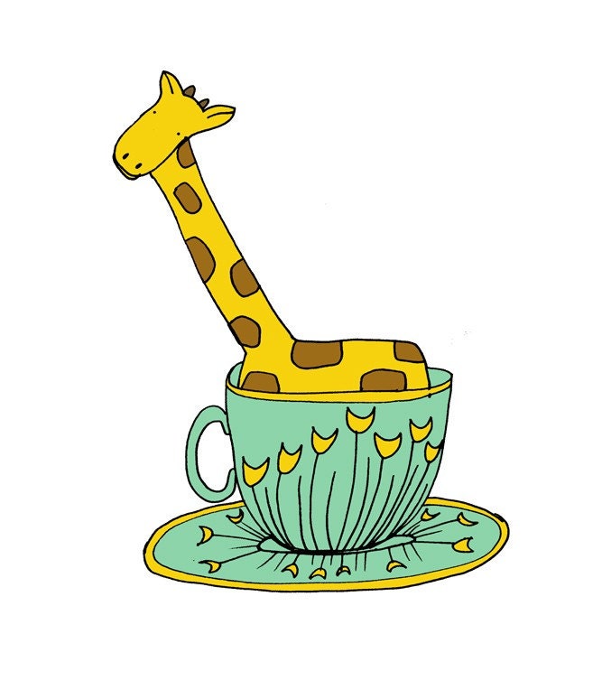 Giraffe in a teacup- print