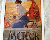 Vintage Bicycle Poster 1900s Meteor Bicycles/  Durkopp  Poster Size Book Plate