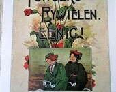 Vintage Bicycle Poster 1900s Fongers Bicycles  or Matador Cycles Paris Poster Size Book Plate