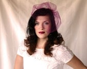 Wedding Hair Accessory - Bridal Hair Accessories - Birdcage Veil -Magenta Tulle