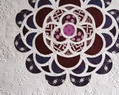 18 x 18 paper collage floral burst wall art