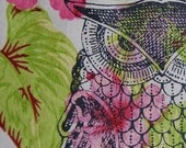 hand-printed owl, original, 11 x 14, NEW 2012 line