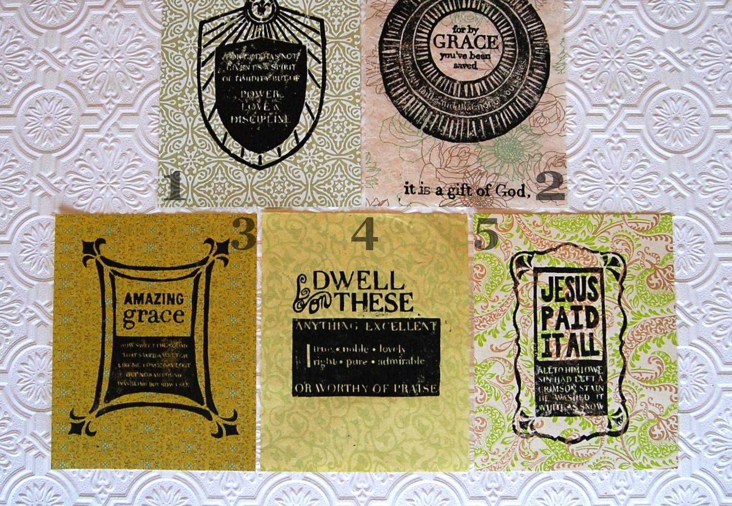 by grace - woodcut print - pick your paper