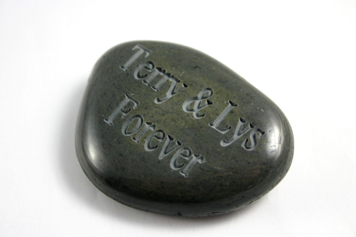 Oathing Stone Custom Engraved Black Oath Stone Personalized Weddings