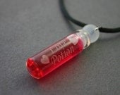 Love Potion Etched Bottle Vial Necklace