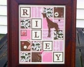 Baby Girl Custom-Designed (What's in a Frame) Nursery Decor to Match Pottery Barn Animal Parade