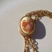 Vintage double cameo Necklace goldtone