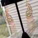 Summer Sale Gold chain dangle earrings with pink Czech glass beads