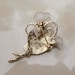 Vintage Gold pearl flower rose brooch