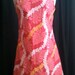 Vintage Hawaiian Shift Dress - Pink Orange and White Floral A-line size small