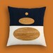 Indigo Denim and Cork Modern Decorative Pillow 17 x 17 inches
