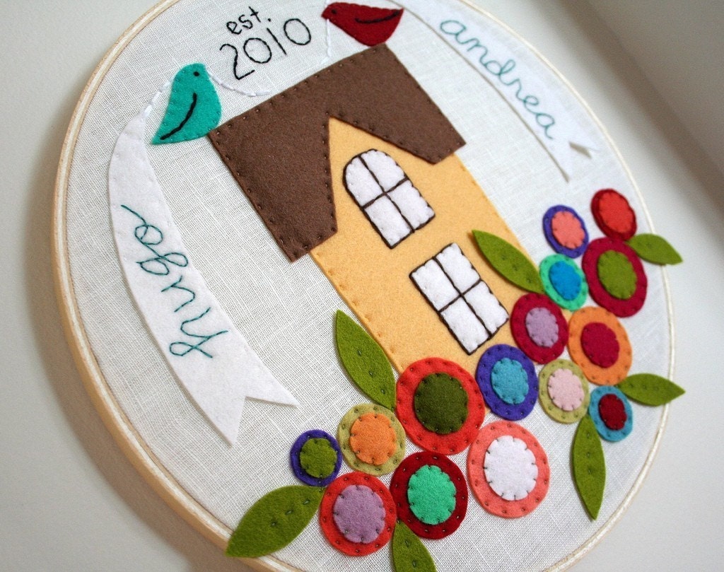 Little City Hoop--Customizable Anniversary Gift Hoop (Love Birds)