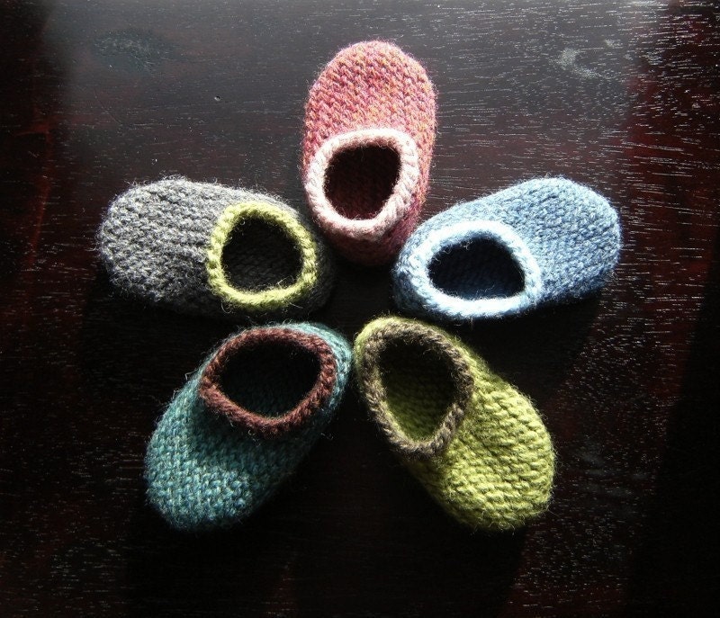 Design Your Own Wool Baby Slippers - 0, 3, 6, 12 months