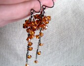 NUTMEG-Crystal Copper Swarovski Crystal Cascading Earrings
