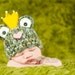 Frog Prince Hat - Baby Frog Hat Photo Prop - Frog Hat With Crown - Valentines Day Hat - Prince Pucker Up - NEWBORN