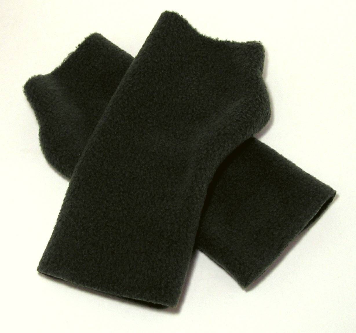 MENS Fingerless Gloves / Mittens Warmers - Dark Olive Green Fleece