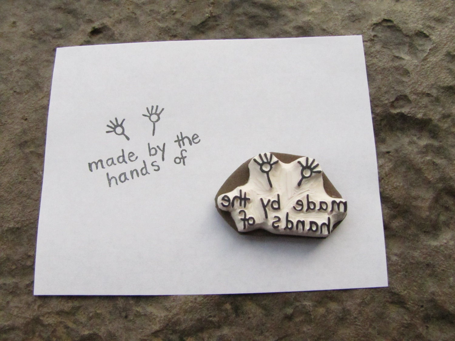 made by the hands of - handmade by - stamp