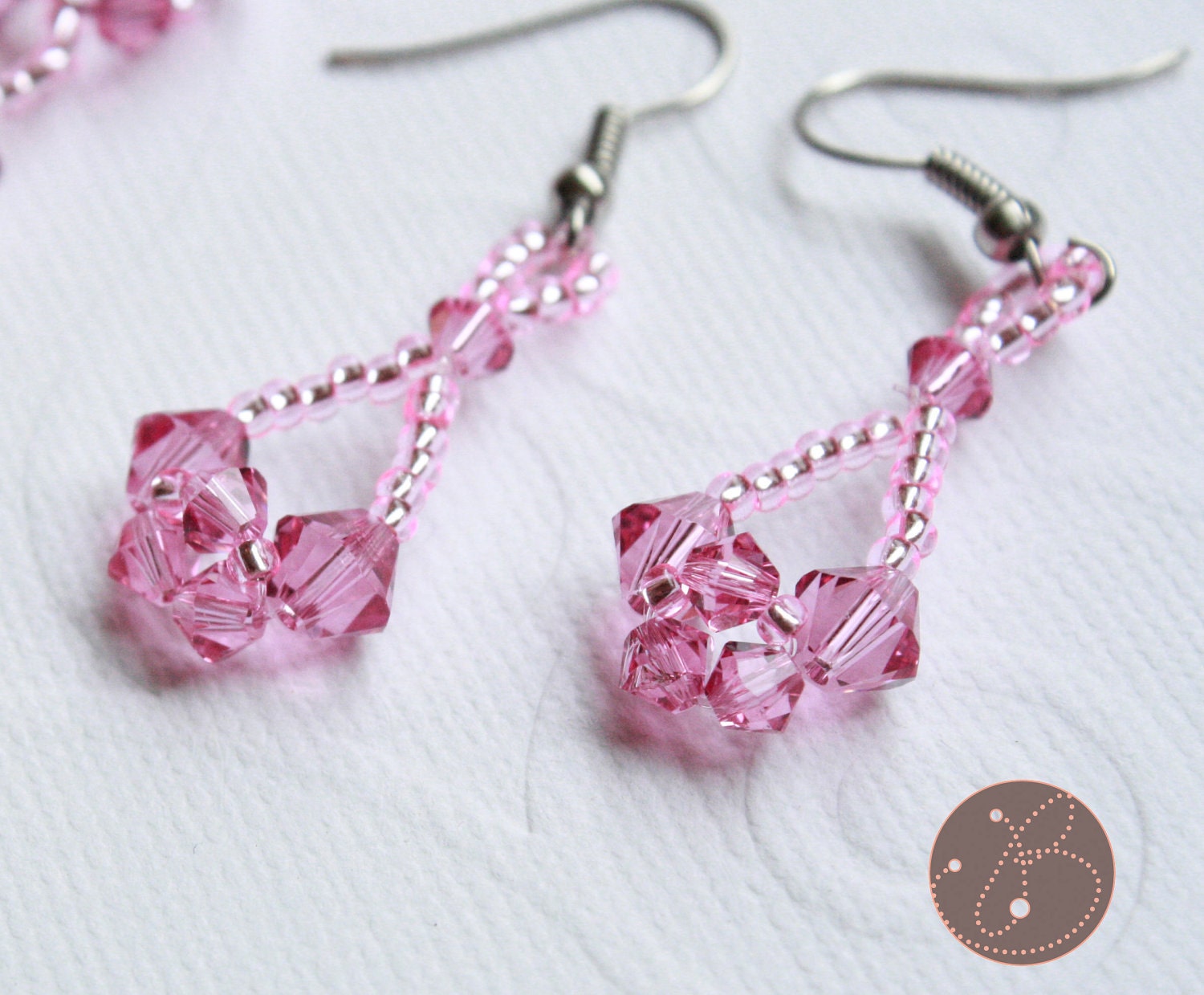 Crossweave Crystal Earrings Tutorial for Beginner to Advanced Bead Weaver