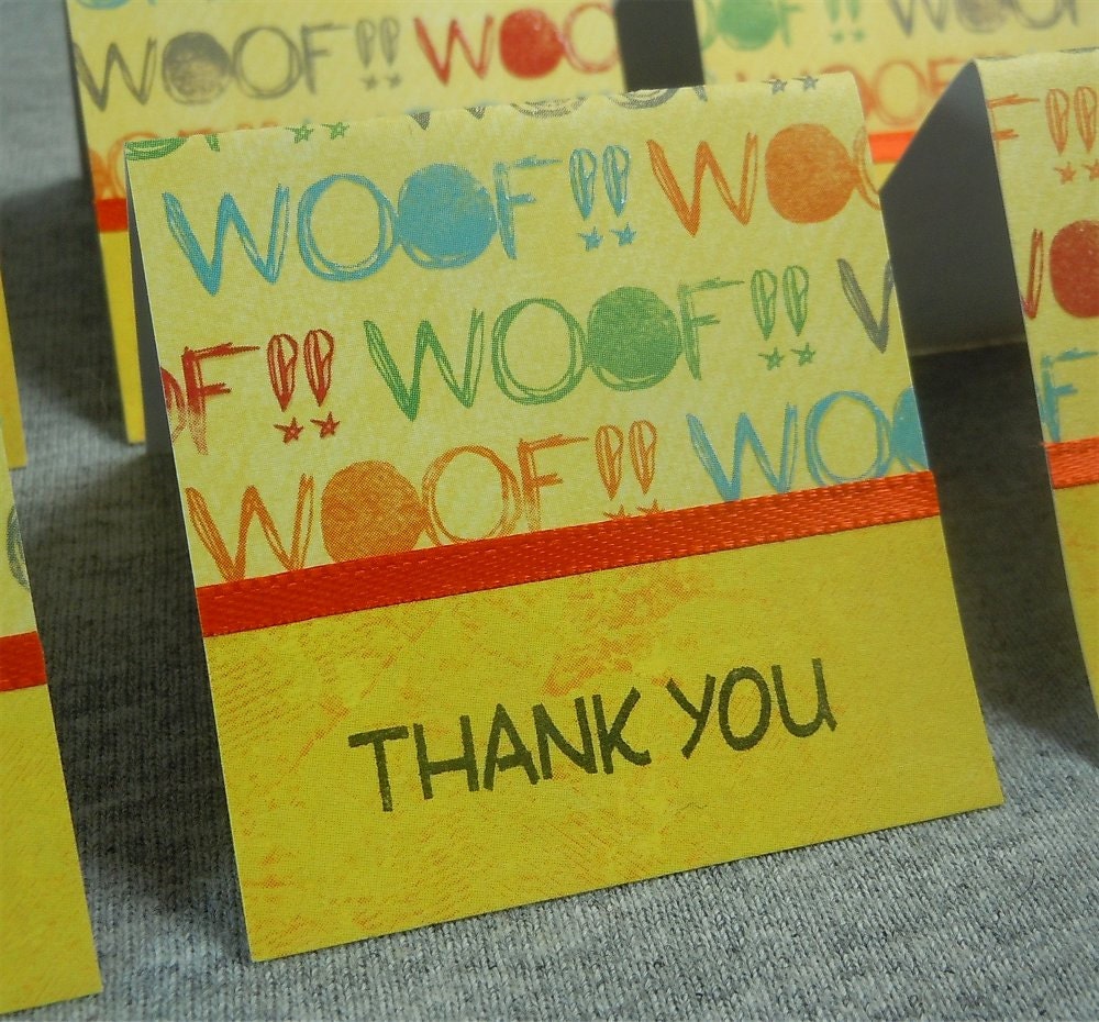 Woof Woof Mini Thank You Cards 2x2 (6)