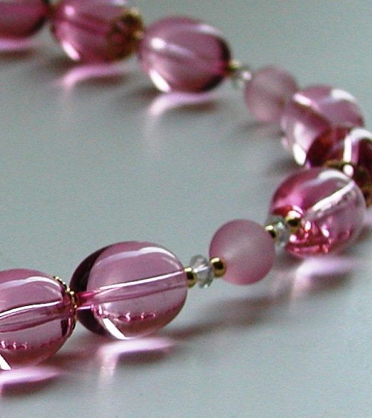 SALE - Vintage Pink Trifari necklace - Lucite jewelry signed