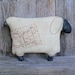 Old Fashioned Sheep, Farmhouse Decor, Barnyard Animal, Ewe, Country Primitive, Handmade, Handstitched, Ivory, Black