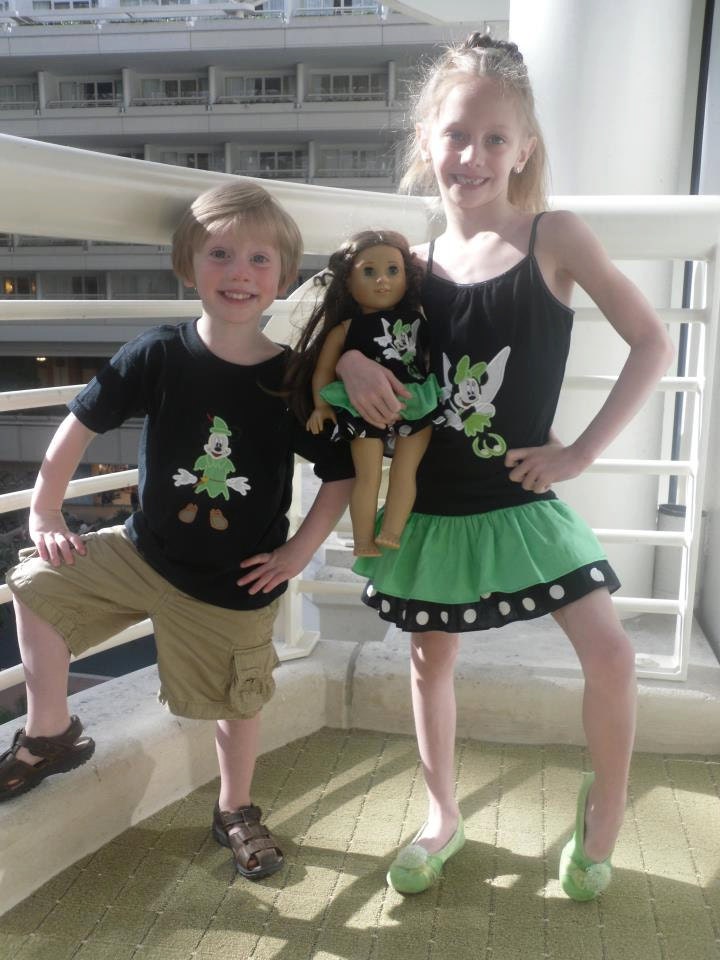 Minnie Tinkerbell Tank Top dress and American Girl Doll pillowcase dress