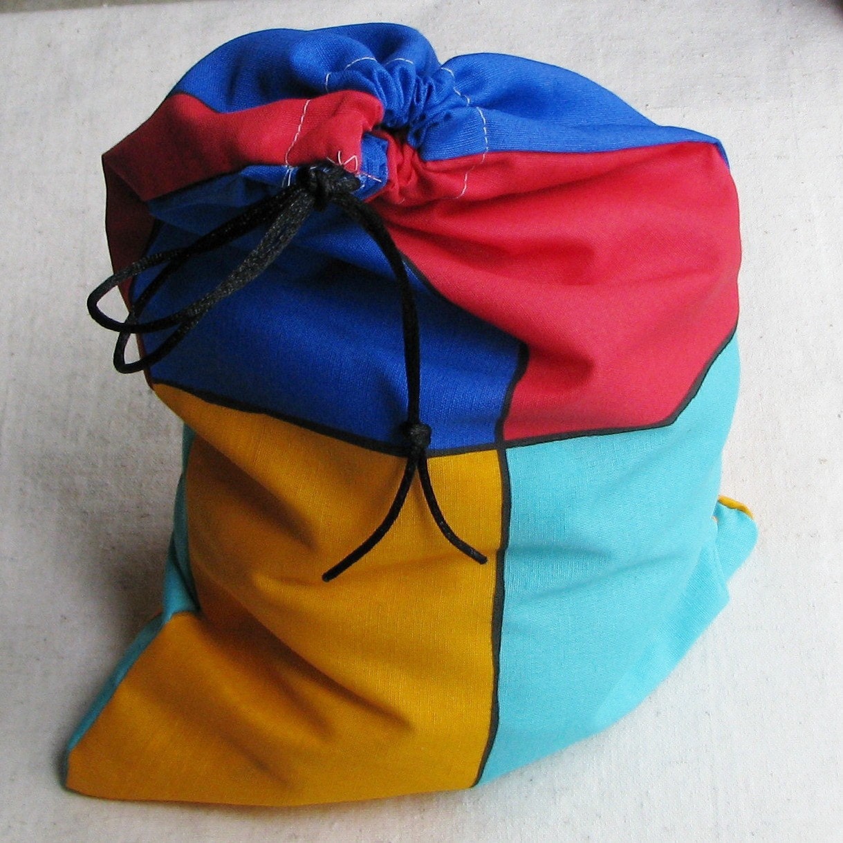 Fabric gift bag, drawstring pouch, bright, colorful, and eco friendly gift packaging, 13 inch