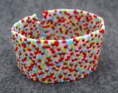 SALE Beaded Cuff Bracelet - Color Explosion by randomcreative on Etsy