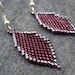 Beaded Dangle Earrings - Purple Leaves by randomcreative on Etsy