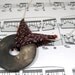 AS SEEN IN Beaded Necklace - Ceramic Charcoal Gray Donut Focal - Maroon Dark Red Brown by randomcreative on Etsy