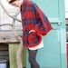 Vintage 60s Mod Plaid Schoolgirl Fringe Poncho Cape Coat