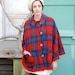 Vintage 60s Mod Plaid Schoolgirl Fringe Poncho Cape Coat