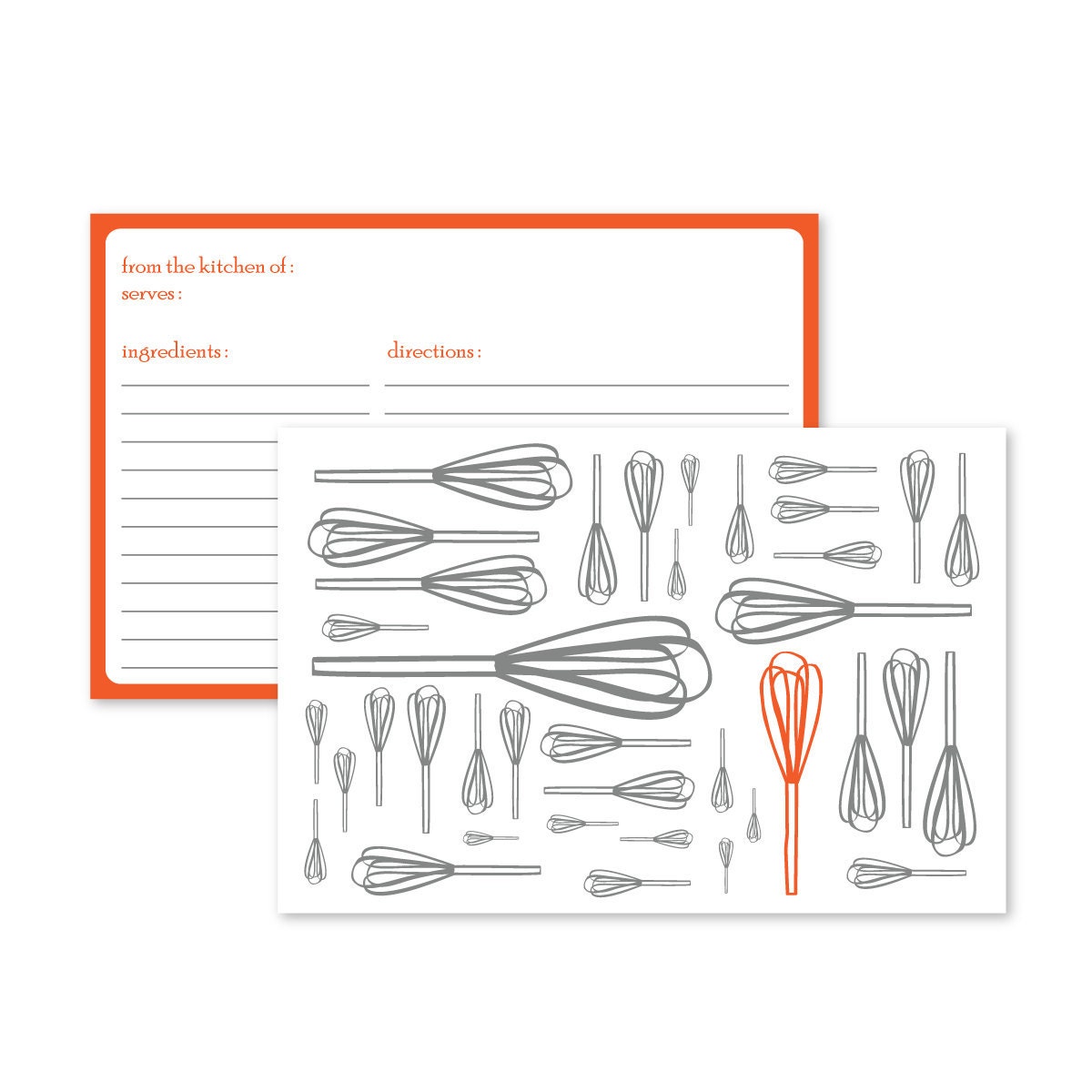 One Orange Whisk -- Printable Recipe Cards