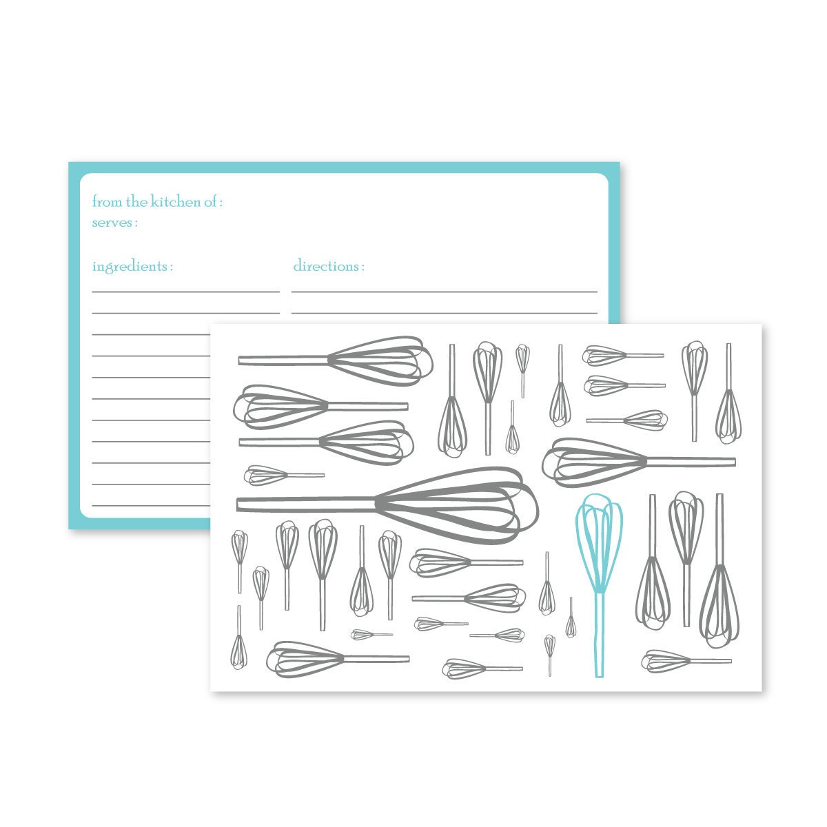 One Turquoise Whisk -- Printable Recipe Cards