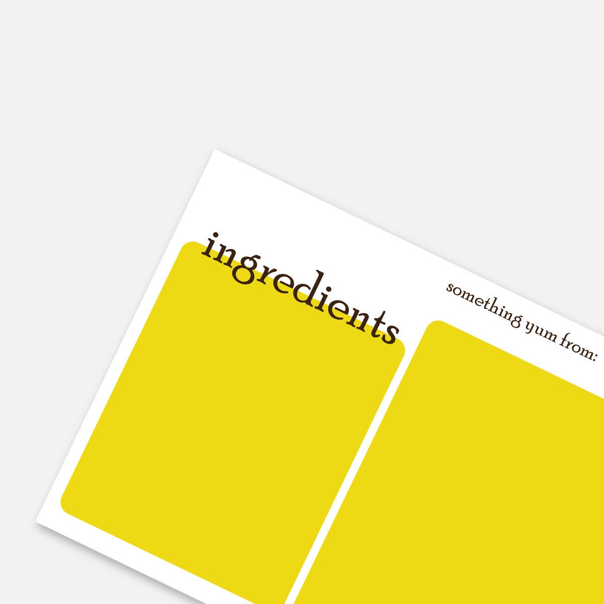 Modern Sunshine -- Printable Recipe Cards