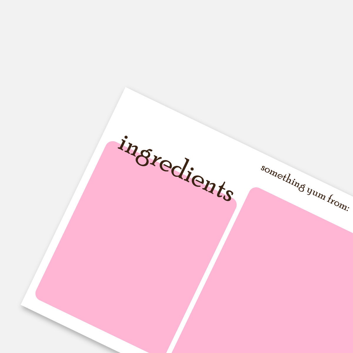 Modern Pink -- Printable Recipe Cards