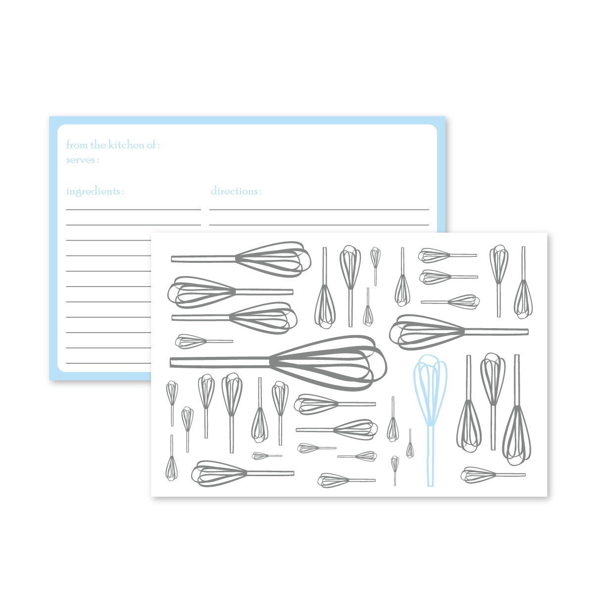 One Blue Whisk -- Printable Recipe Cards