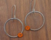 Single Poppy Earrings black sterling silver