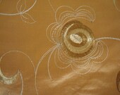 Upholstery Fabric, Light Copper, Embroidery Floral