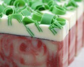 Strawberry Rhubarb Soap Handmade Cold Process, Vegan Friendly