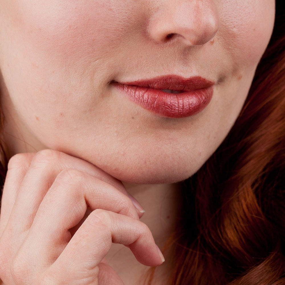 Natural Lip Gloss in Berry Wine Red Mineral Lipstick