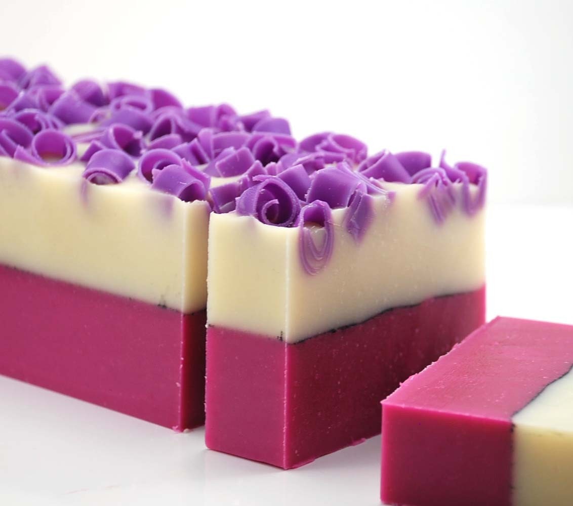 Raspberry Vanilla Soap Loaf, 2 pounds Cold Process Soap