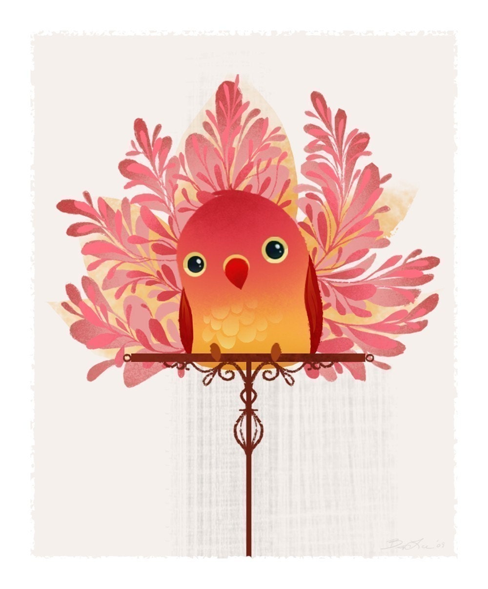 Red Birdie Mini Print