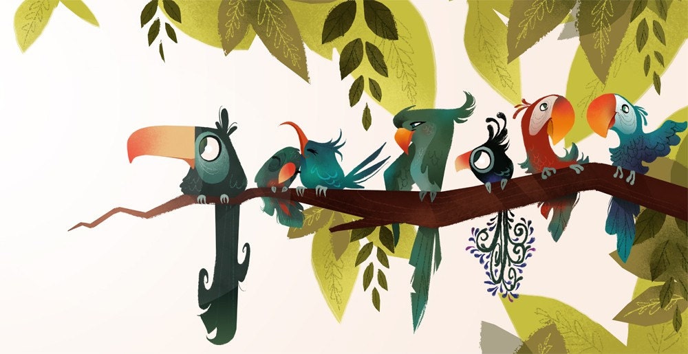 Bird Branch Mini Print