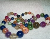 Vintage Transulucent Multi Colored Beaded Necklace