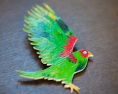 Parakeet Bird Brooch